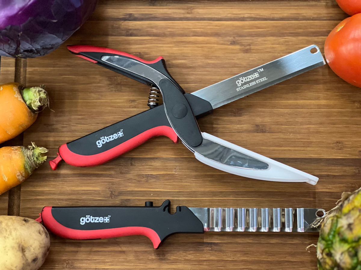 Clever Cutter, Vegetable Cutter, Kitchen Scissors, Food Cutter with  Built-in Cutting Board - Scissors & Shears, Facebook Marketplace