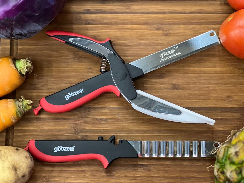 Smart Clever Cutter Kitchen Scissors Shears Food Chopper Metal Slicer Knife Cutting  Board 